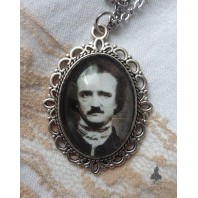 Cottagecore Victorian Portrait writer Edgar Allan Poe Necklace, Raven, Nevermore, Literary gift, Dark Academia, Gothic