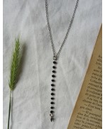 Sainte épine Collier en Y Lariat Rosaire Gothique ras de cou Choker Pic noir, bohème, Sorcière, Mori girl