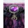 Bracelet textile Manchette Gothique Chauve-souris violet prune, Victorien, Edwardien, Mariage gothique, Vampire