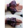 Bracelet textile Manchette Gothique Chauve-souris violet prune, Victorien, Edwardien, Mariage gothique, Vampire