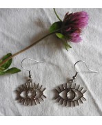 Lucky Boucles d'Oreilles Oeil Mauvais Protection, Minimaliste, Horus, Talisman, Grec, Chance, Tribal