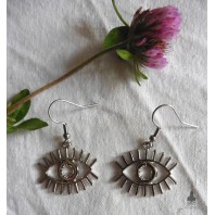 Lucky Boucles d'Oreilles Oeil Mauvais Protection, Minimaliste, Horus, Talisman, Grec, Chance, Tribal