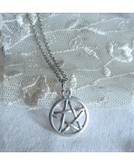 Collier Pentacle Pentagramme argent, Wicca, Païen, Gothique, Wiccan, Sorcière, Dark mori, Minimaliste, Pastel goth, Academia