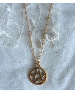 Golden Pentagram Pentacle necklace, Wicca, Pagan, Gothic, Wiccan, Witchy, Dark mori, Minimalist, Pastel goth, Academia