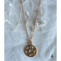 Golden Pentagram Pentacle necklace, Wicca, Pagan, Gothic, Wiccan, Witchy, Dark mori, Minimalist, Pastel goth, Academia