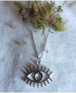 Lucky Greek Eye Necklace, Evil Eye, Protection, Minimalist, Horus, Talisman, Gipsy, Boho