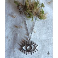 Lucky Greek Eye Necklace, Evil Eye, Protection, Minimalist, Horus, Talisman, Gipsy, Boho