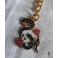 Occult Serpent Snake Moon Phases and Skull Golden Enamel Keychain, Goddess, Triple Moon, Hecate, Gothic, Lunar