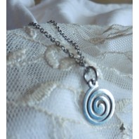 Collier Mini Spirale, Roue, Hécate, Déesse, Triple Lune, Wicca, Païen, Gothique, Sorcière, Academia