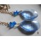 Rococo Boucles d'Oreilles Oeil Pampilles Vintage bleu or, Baroque, Talisman, Oeil Mauvais, Gipsy