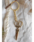 Golden Victorian Scissors Keyring, Shabby, Steampunk, Sewing, Fashion Designer, ScissorsHands, Seamstress, Tea party