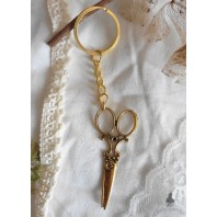 Golden Victorian Scissors Keyring, Shabby, Steampunk, Sewing, Fashion Designer, ScissorsHands, Seamstress, Tea party