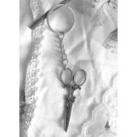 Silver Victorian Scissors Keyring, Shabby, Steampunk, Sewing, Fashion Designer, ScissorsHands, Seamstress, Tea party