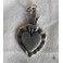 Collier Sacré Coeur Flammé émaillé NOIR Ex-voto Milagro Argent, Bobo, gothique, Gipsy, Mexico, Memento mori