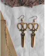 Cottagecore Gold Victorian Scissors Earrings, Gothic, Steampunk, Tea Party, Edward, Shabby, Alice Wonderland, Burton 