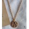 Theda Bara Snake Medal Moon Triple Gold Necklace, Boho, Gypsy, Viking, Reptile, Tarot, Belly, Gothic Choker, Egypt