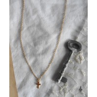 FOI - Collier ras de cou Mini Croix doré, bohème, Gothique, Sorcière, Gipsy, Cadeau catholique, Chrétien