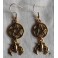 Alcithoé Boucles d'Oreilles Pentacle Chauve-Souris or, Gothique, Vampire, Dracula, Bat