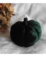 Cottagecore Forest Green Velvet Pumpkin Needle Pin cushion, Ornament, Sewing Gift, Cinderella