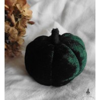 Cottagecore Forest Green Velvet Pumpkin Needle Pin cushion, Ornament, Sewing Gift, Cinderella