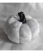 Cottagecore White Velvet Pumpkin Needle Pin cushion, Ornament, Sewing Gift, Cinderella