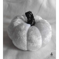 Cottagecore White Velvet Pumpkin Needle Pin cushion, Ornament, Sewing Gift, Cinderella