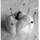 Cottagecore White Velvet Pumpkin Needle Pin cushion, Ornament, Sewing Gift, Cinderella