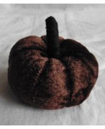 Cottagecore Brown Velvet Pumpkin Needle Pin cushion, Ornament, Sewing Gift, Cinderella