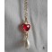 Collier Coeur mangé Rouge, Coeur de cristal, Renaissance, médiéval, Cottagecore, Choker coeur, Dark Academia