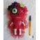 Red Mummy Dias de los Muertos Voodoo Doll, Frida, Gothic, Calavera, Valentine's Day, Skeleton, Santeria, Art, Day of the Dead