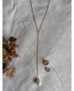 Téthys Pearly drop pearl gold Y necklace, Beach, Mermaid, Dark Academia, shell, Sea goddess, sea wedding