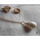 Téthys Pearly drop pearl gold Y necklace, Beach, Mermaid, Dark Academia, shell, Sea goddess, sea wedding