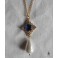 Collier Tudor Joyau de la Reine Bleu, Renaissance, médiéval, Cottagecore, Dark Academia, Gothique, Mariage rouge, Victorien