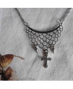 Joan of Arc Cross Necklace, Chainmail, Armor, Holy, Medieval, Dark Academia, Historical, Catholic, Chivalry, Knight