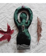 Mother Earth Nature Gaia Green Lady Triple Goddess Art Doll, Forest Spirit, Fertility, Pagan Altar, Spirit doll