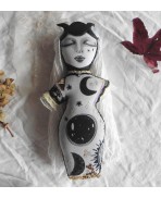 Luna Moon Goddess Art doll 2, Celestial, Stellar, Altar, Triple Goddess, Pagan, Magic, Wiccan, spirit doll, totem, lunar