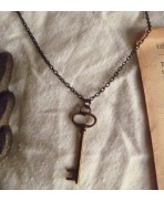 Cottagecore Keyhouse, Vintage Bronze Skeleton Key Necklace, Dark academia, Steampunk