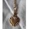 Collier Sacré Coeur Flammé émaillé BLANC Ex-voto Milagro doré or, Bobo, gothique, Gipsy, Religieux, Sorcière verte