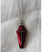 Bela Red & black Coffin Gothic Choker Necklace, Mourning, Vampire, Cottagecore, Dark Academia, religious