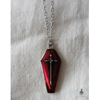 Bela's coffin Collier Gothique Ras de cou Cercueil rouge et noir, Vampire, Choker gothique, Deuil, Cottagecore