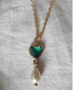 Espoir Collier Reine d'Irlande au Coeur vert, Renaissance, médiéval, Cottagecore, Choker coeur, Dark Academia