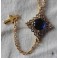 Blue Tudor Queen's Rosary, Tudor Necklace, Gothic Rosary, Lariat Y, Gold Cross, Renaissance, Catholic Gift, Dark Academia