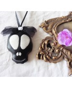 Grigri hanging Sugar skull Gothic Ornament, Door plaque, Calavera, housewarming, witch gift