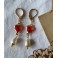 Red eaten heart pearldrop earrings, renaissance, medieval, cottagecore, dark-academia, historical