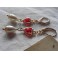 Red eaten heart pearldrop earrings, renaissance, medieval, cottagecore, dark-academia, historical