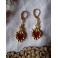 Ex-voto RED Flamed Sacred Heart gold-plated earrings, Milagro