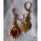 Ex-voto RED Flamed Sacred Heart gold-plated earrings, Milagro