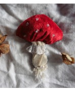Broche Amanite Rouge Velours, Champignon, Nature, Mori girl, Forêt, Sorcière, Fungi, Fongus, Automne, Hiver