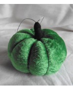 Green Velvet Pumpkin ornament, Cottagecore decoration, mini cushion, tree ornament, car ornament, Pincushion, Cinderella