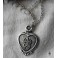 Coeur Ardent Collier Médaille Coeur Sacré altéré argent médiéval, ex-voto, milagro, Dark Academia, Rosaire gothique, mori